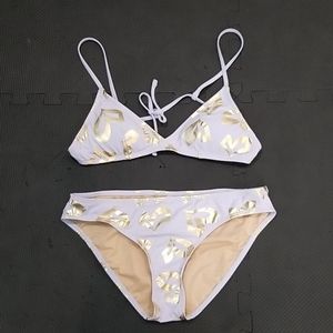 NWOT J.Crew Lilac bikini with gold hearts xs